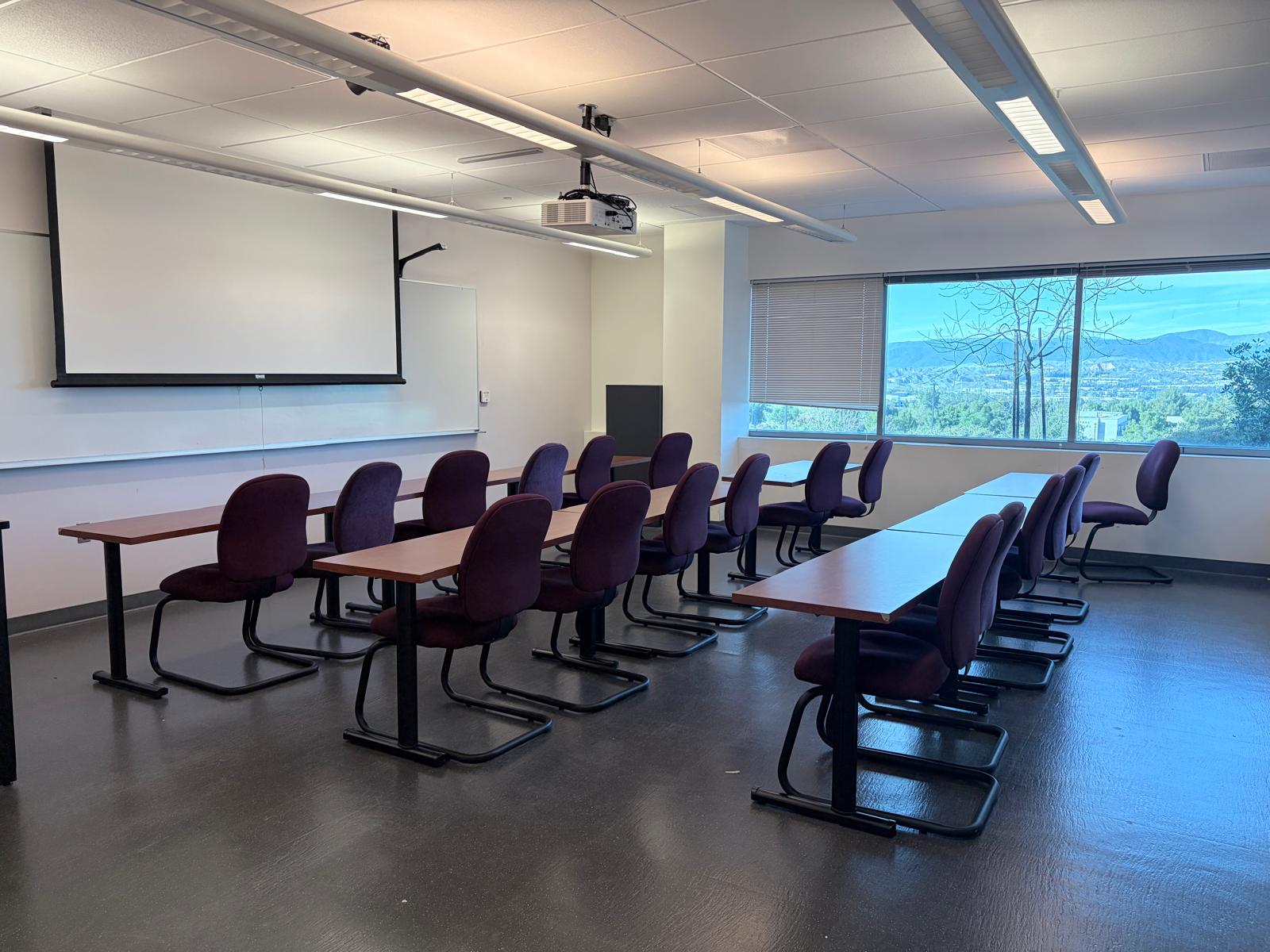 Classroom with projector and seating